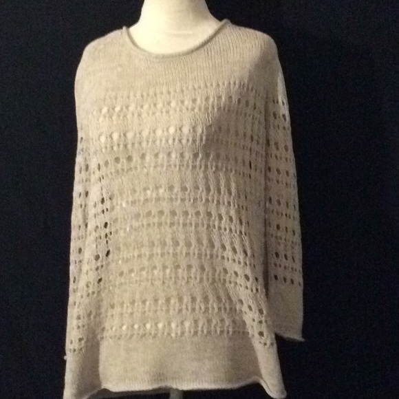 J. Jill Sweaters Jjill Beige 34 Sleeves Crochet Light Sweater M